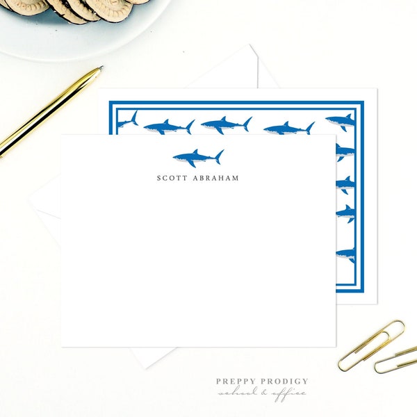 Personalized Note Set for boys, Kids Personalized stationery set, Children's personalized stationery set, gift ideas for boys, shark