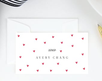 Personalized Gift Enclosure Cards / Personalized Gift / Enclosure Cards for wedding / Heart / Gift Enclosures Thank You Cards / Red Hearts