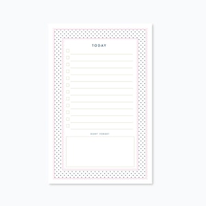 Today&#39;s to do List Notepad, Planner to-do list notepad, to do list notepad, Daily to do list, Daily Planner Notepad, Desk Pad, Polka Dots