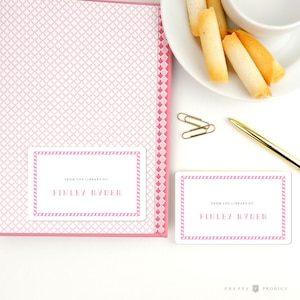 Custom Bespoke Personalized Bookplates Stickers / bookplate sticker ex libris /  Custom Library Bookplate Gift Set / Hand Drawn Stripe