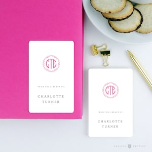 Custom Bespoke Personalized Bookplates Stickers / bookplate sticker ex libris /  Custom Library Bookplate Gift Set / Berry Monogram