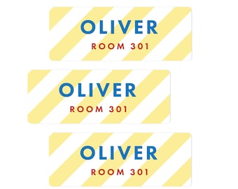 Personalized School Name Stickers, Waterproof Kids Labels (Qty 30)