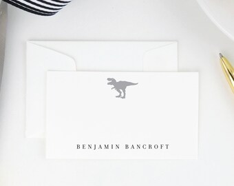 Dinosaur Enclosure Cards, Personalized Kids Gift Tags