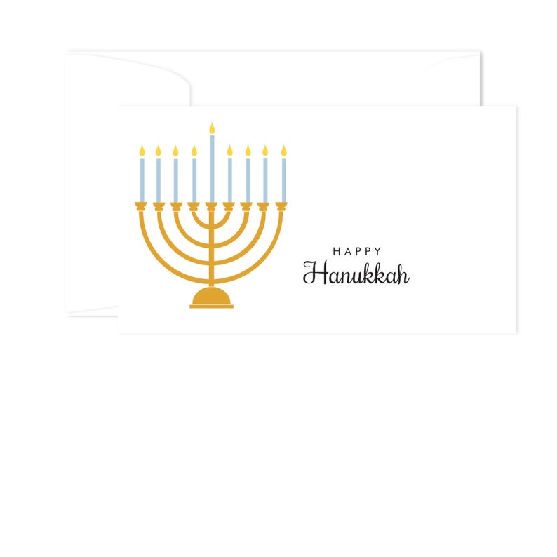 Hanukkah menorah enclosure cards, Hanukkah Party Favors, Hanukkah Cards, Hanukkah Gifts, for him, for her, for kids Menorah image 3