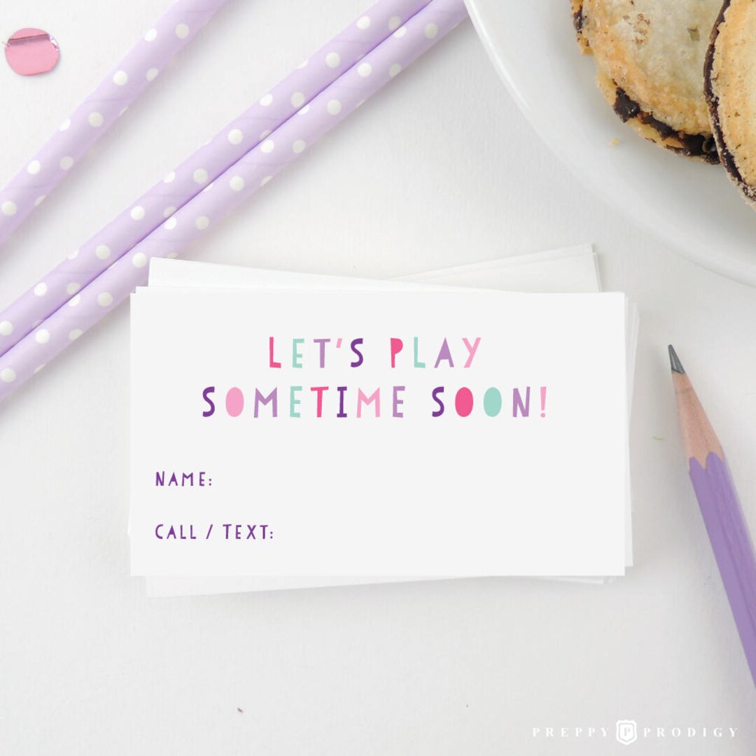 Play Date Calling Cards, Kids Calling Cards, Boys, Girls, Kids
