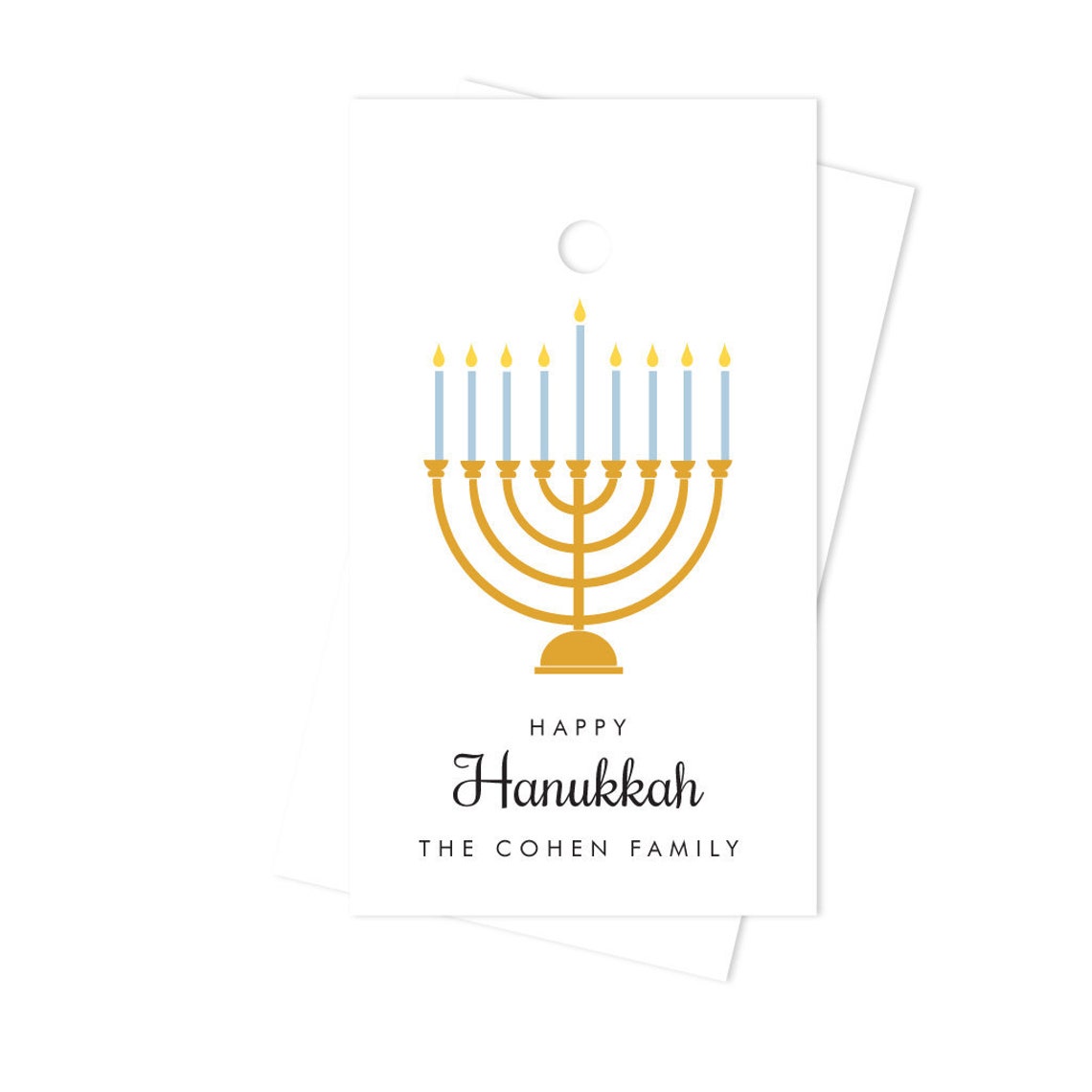 Personalized Hanukkah Gift Tags set of 10 Custom Menorah Etsy