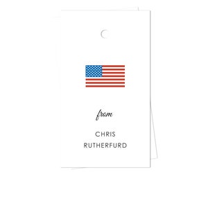 Monogrammed Gift Tags Personalized Gift Tags Custom Gift Tags Enclosure Cards Favor Tags For BBQ For Housewarming American Flag image 5