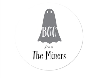 Personalized Ghost Halloween Sticker Tags, Kids Party Favors