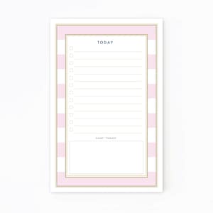 Today&#39;s to do List Notepad, Planner to-do list notepad, to do list notepad, Daily to do list, Daily Planner Notepad, Desk Pad, Pink Stripe