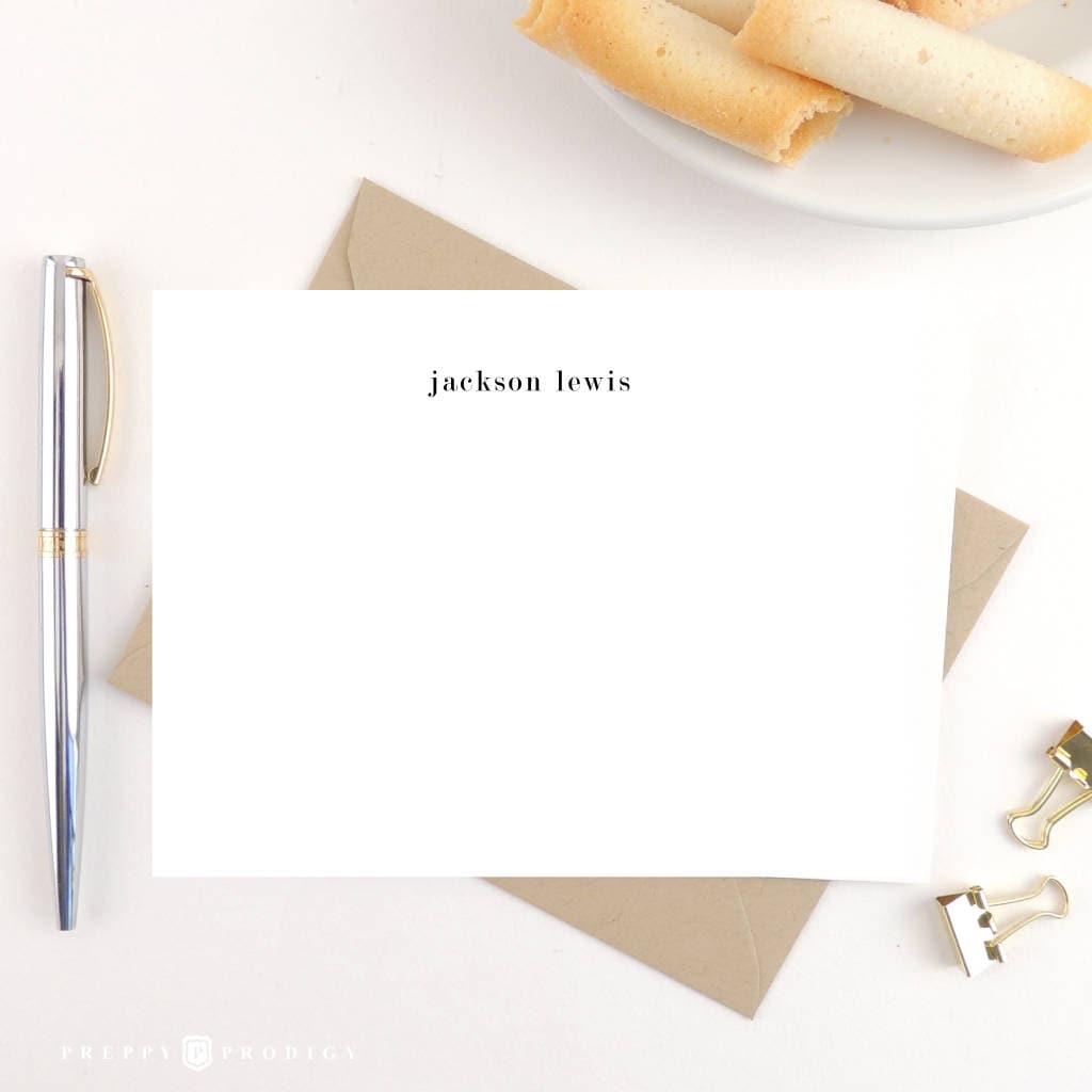 Personalized Stationery Note Card Set, Simple Modern Stationery - Etsy
