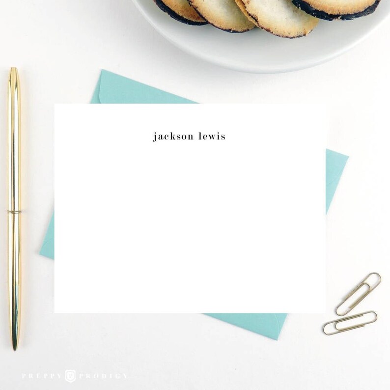 Personalized Stationery Note Card Set, Simple Modern Stationery - Etsy