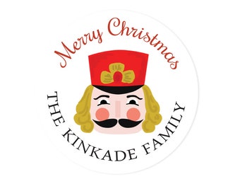 Christmas Personalized Stickers, Happy Holidays Personalized Stickers, for gifts, for families, for kids, Christmas Label Tag, Nutcracker