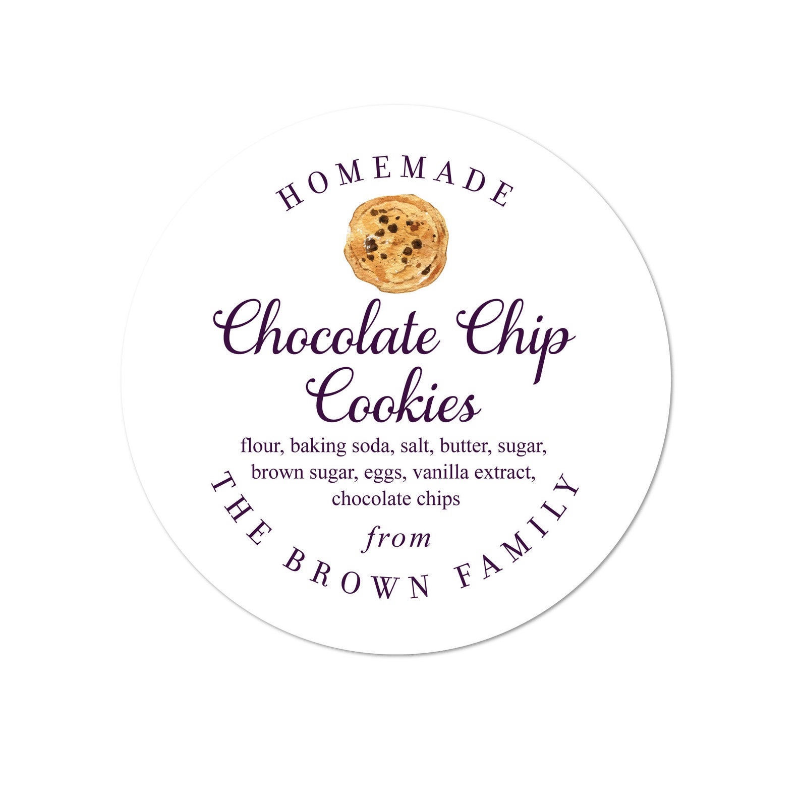 Personalized Cookie Label Stickers Baking Labels Baking Etsy
