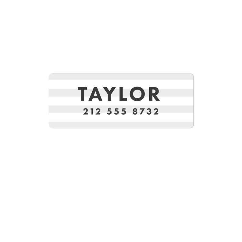 May include: White and gray striped return address label with the name "TAYLOR" and the phone number "212 555 8732".