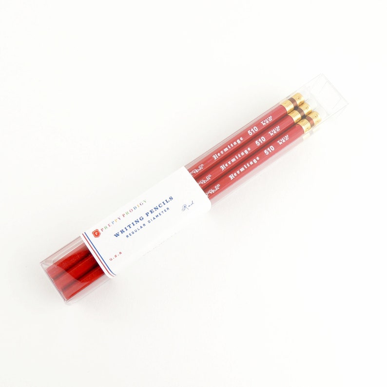 HERMITAGE thin Red Pencil Made In America Musgrave Pencil Etsy