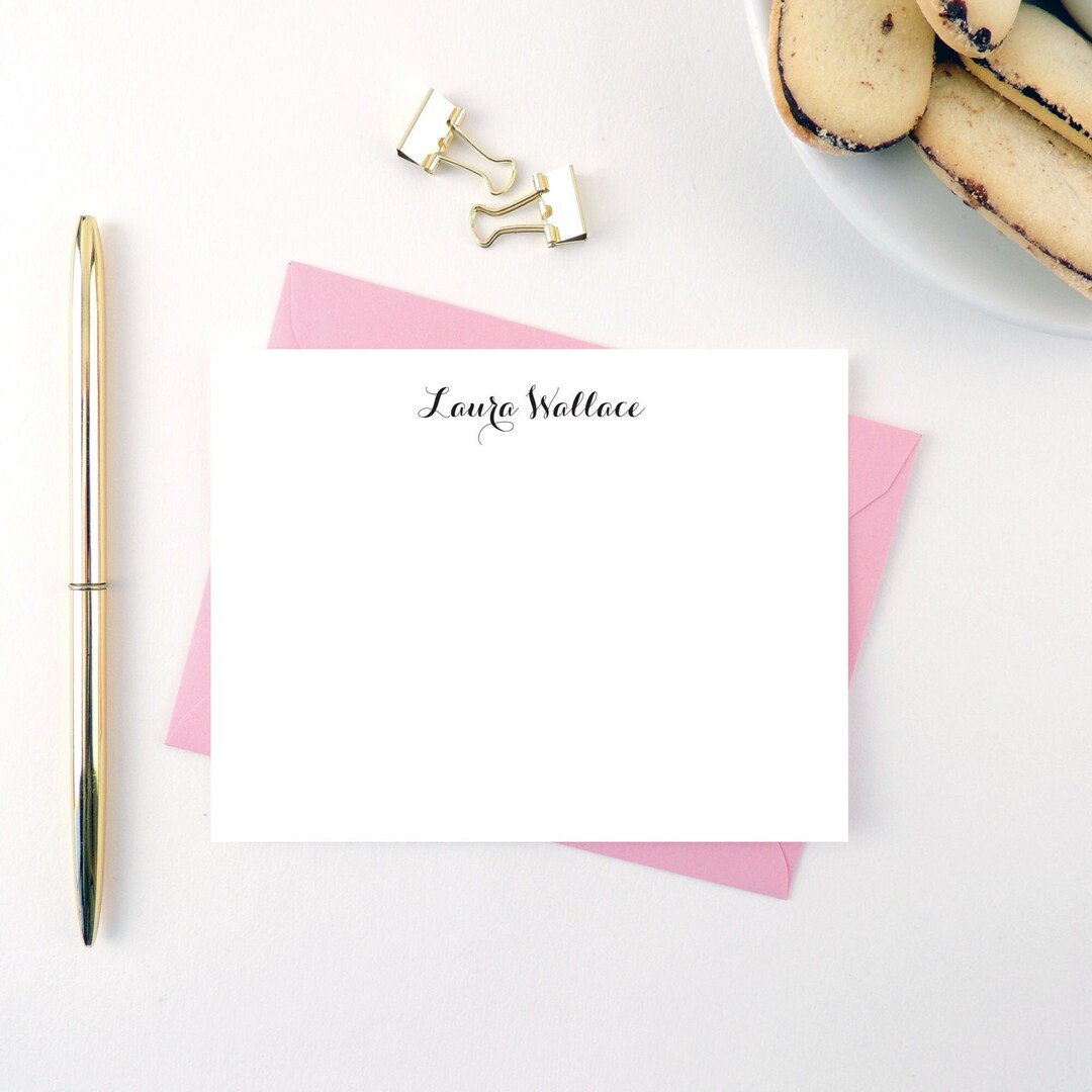Personalized Calligraphy Stationery Set, Custom Note Cards - Etsy