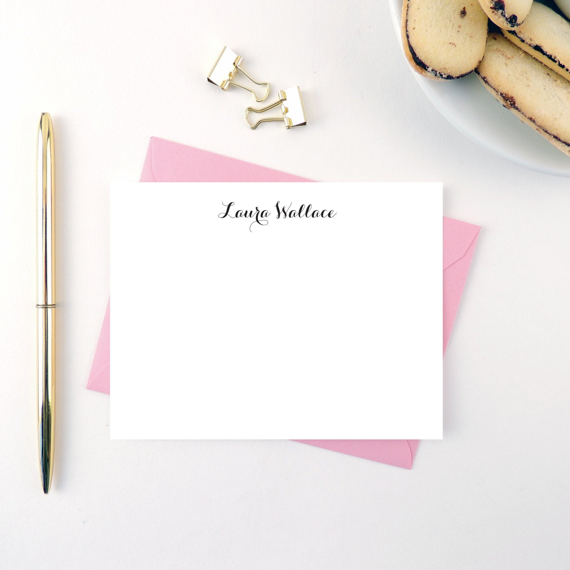 Personalized Calligraphy Stationery Set, Custom Note Cards - Etsy