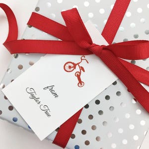 Monogrammed Gift Tags - Personalized Gift Tags - Custom Tags - Enclosure Cards - Favor Tags - For Girls - For Boys- Kids - Red Tricycle