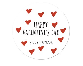 Personalized Valentine favor stickers, Valentine Party Stickers, Heart Stickers, Valentine's Day Stickers, Happy Valentines Day Stickers