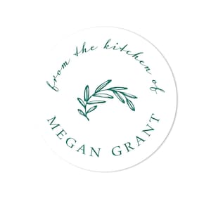 Étiquettes personnalisées dans la cuisine, Autocollants issus de la cuisine, Étiquettes personnalisées faites main, Autocollants maison, Feuille d'olivier