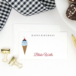 Personalized Ice Cream Birthday Card Enclosure Tags