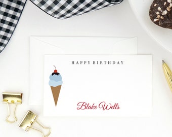 Personalized Ice Cream Birthday Card Enclosure Tags