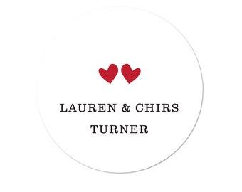Monogram Stickers, Personalized birthday favor stickers, Wedding Party Stickers, Heart Stickers, Everyday Stickers, Favor Label, Double Love