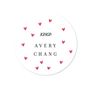 Monogram Stickers, Personalized birthday favor stickers, Wedding Party Stickers, Heart Stickers, Everyday Stickers, Favor Label, Red Hearts