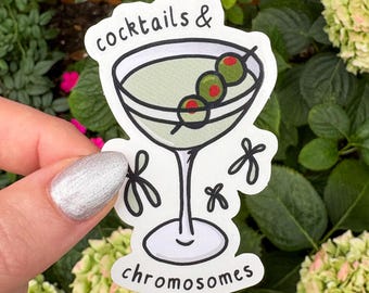 Cocktails and Chromosomes Genetics Transparent Sticker