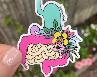 Floral Digestive System Stomach Bowel Anatomy Sticker