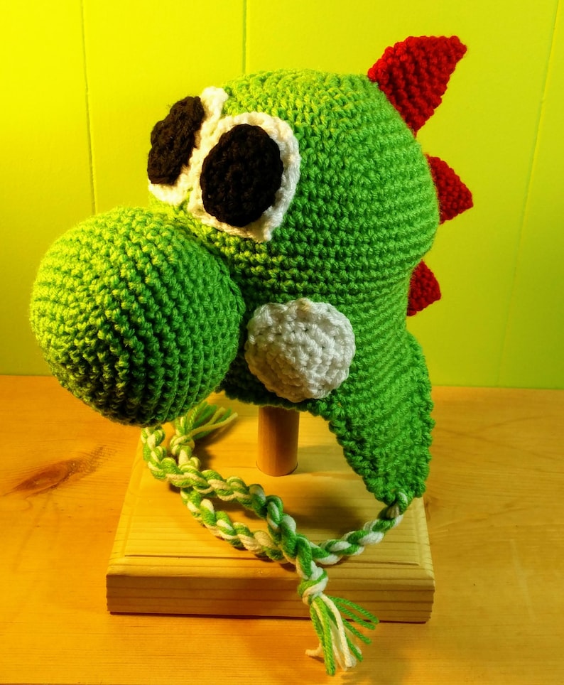 Crochet Yoshi Inspired Dinosaur Hat Beanie Stocking Cap With Etsy