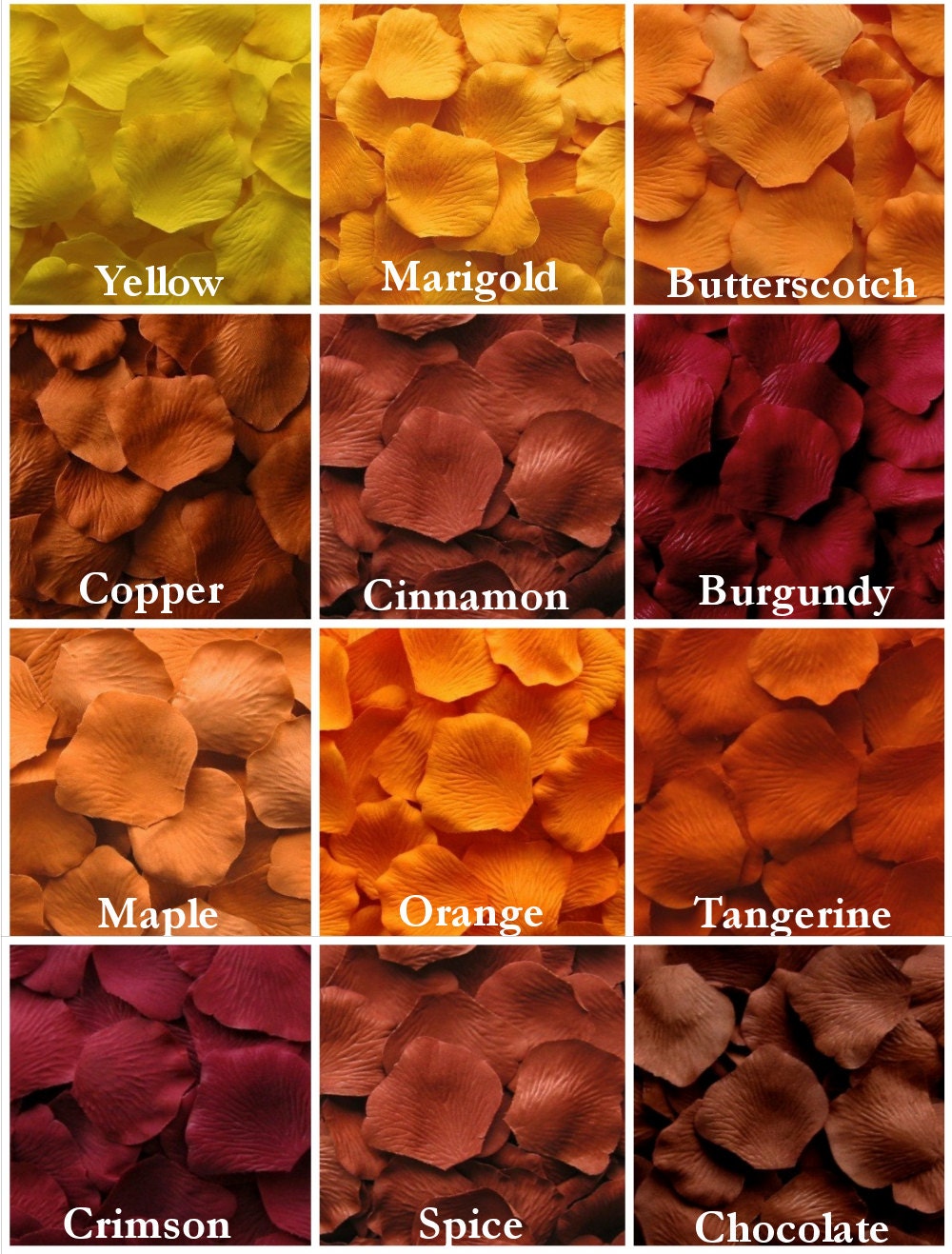 Fall Rose Petals, Autumn Silk Rose Petals, Mix & Match, Fall Wedding …