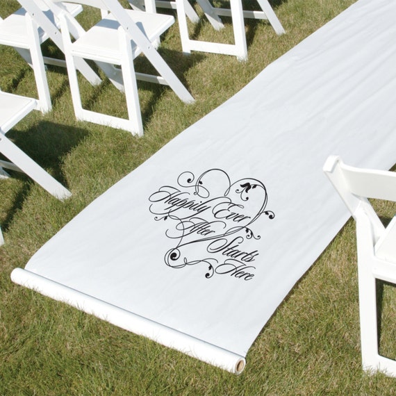 Wedding Aisle Runner White Happily Ever After Starts Here Etsy