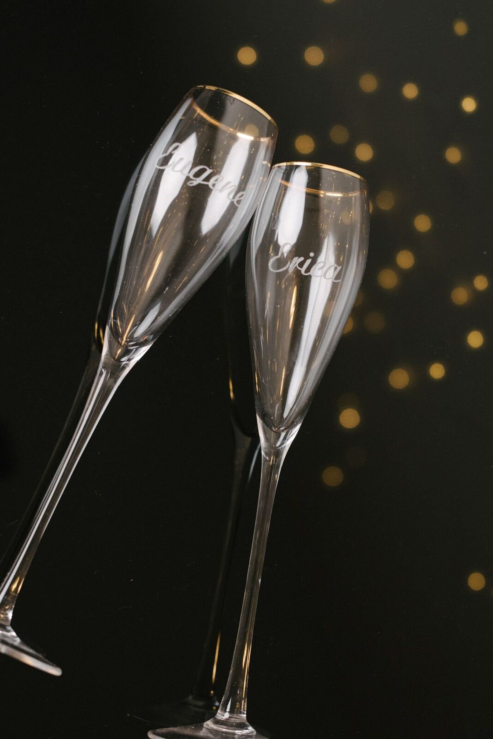 Personalized Gold Champagne Flutes Wedding Champagne Flutes Etsy