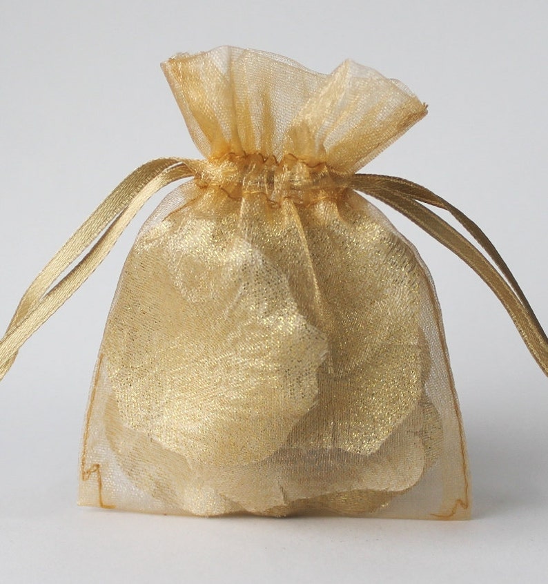 100 Gold Organza Bags Sheer Favor Bags Organza Jewelry Bags Etsy