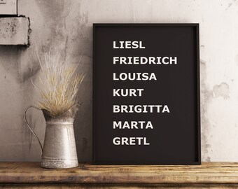 Sound of music poster printable, Instant download, Printable art, Musicals poster download, Black and white print, Wall art, Home decor