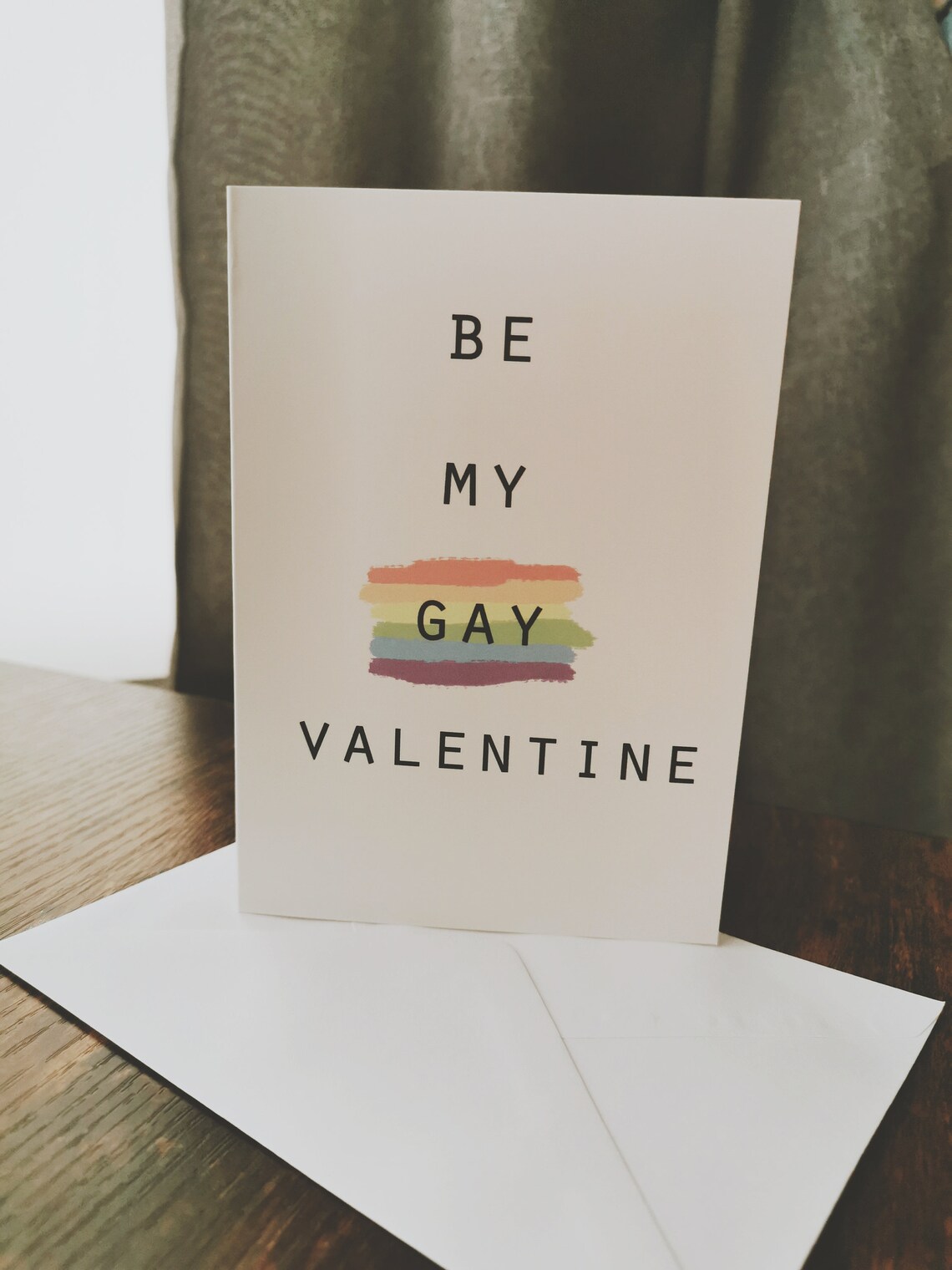 LGBT Valentine card 6x4in Gay valentine | Etsy