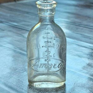 Doll-E-Toy Baby Doll Glass Bottle by Emsco 4 Fl Oz Size 1920s-1930s Keystone Marked Base HD-163 Vintage ABM Glass Toy Bottle