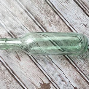 Tinted Round Bottom Ballast or Torpedo Bottle BIM Crude 1800s Seltzer Water Carbonated Drink Bottle w Applied Tooled Lip Finish