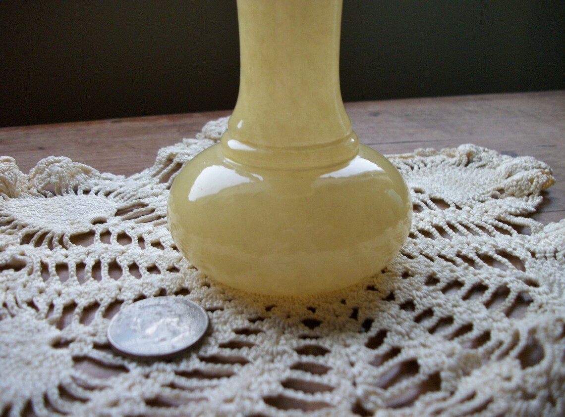 ALABASTER Bud Vase w/Purple Flowers Artist Signed Etsy