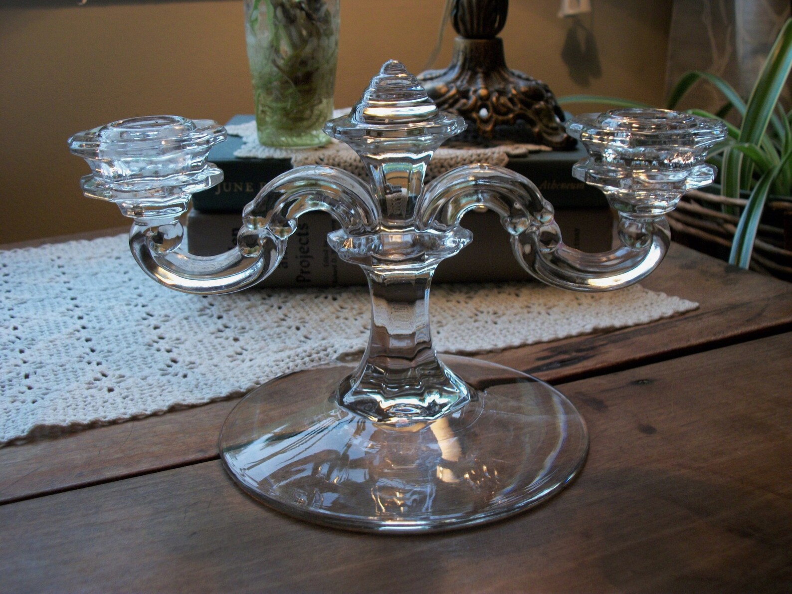 FOSTORIA Duo Crystal Candlestick Holder Pattern 2472 Etsy