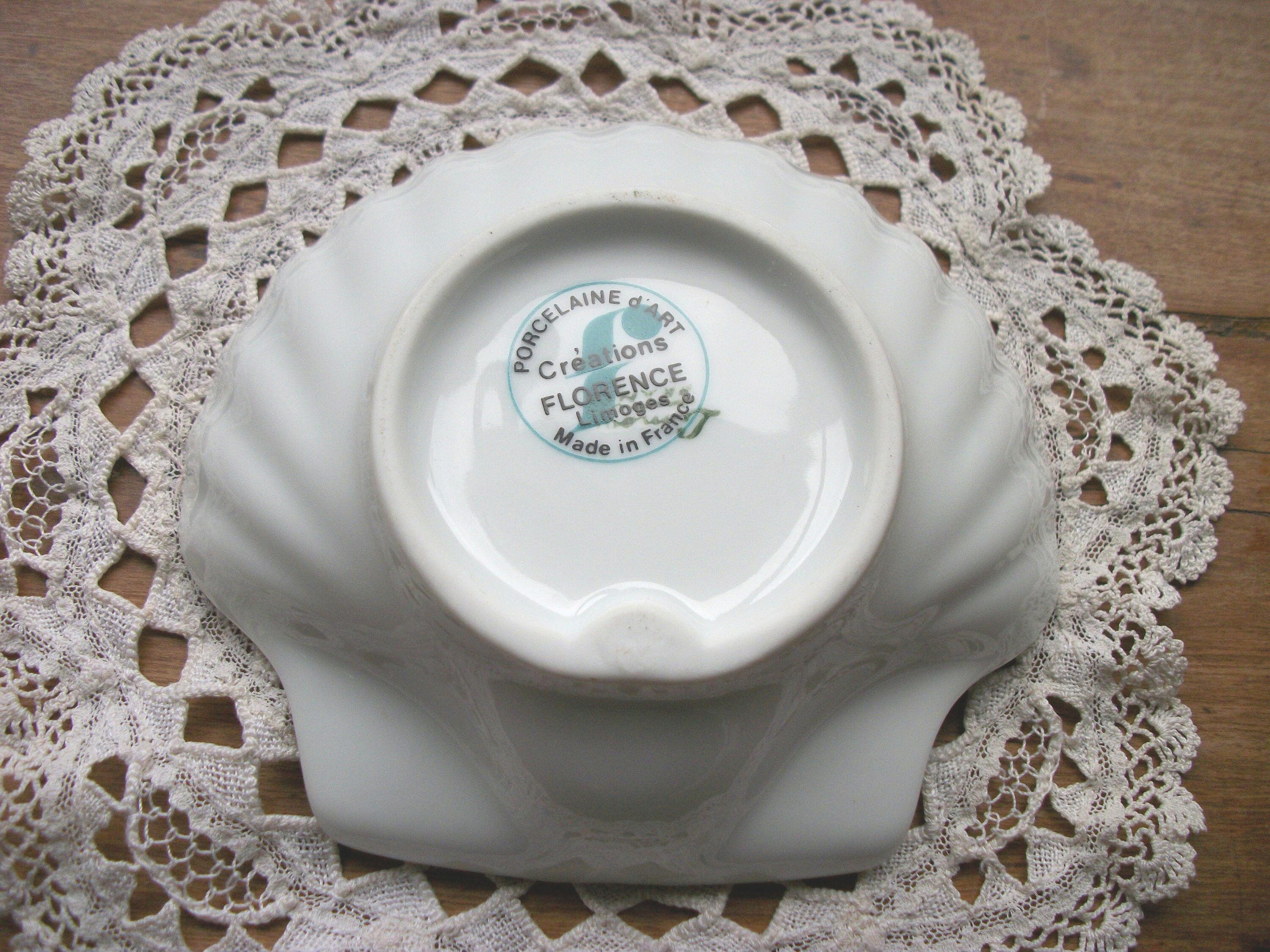Beurrier En Porcelaine De Limoges - Créations Florence - Blanc - Vintage