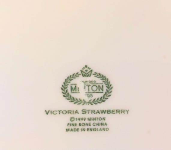 Minton Victoria Embossed Strawberry Double Handle Fine Bone