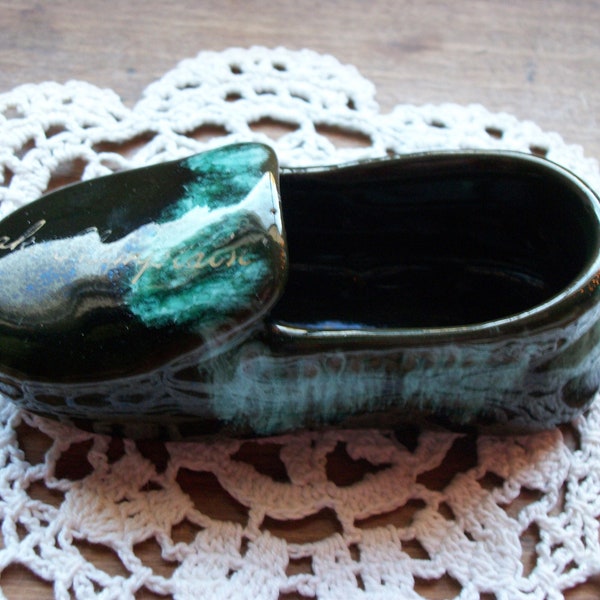 Moccasin Pottery Shoe Slipper Lake Champlain Collectible Souvenir Slipper McMaster Canadian Pottery Fairy Gardens Air Plants Terrirums