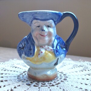 Colonial Dressed Ceramic Character Pitcher Jug Made in England Handpainted Authentic Collectible
