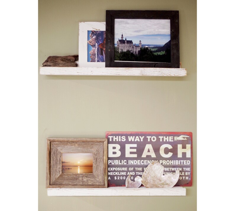 Rustic Picture Ledge Shelf. Narrow Wood Photo Ledge With Lip Etsy