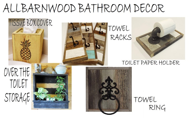 Decorative Wooden Bathroom-Kitchen Towel Hanger Country Bathroom decor. Reclaimed Barn Wood Rustic Farmhouse Wall Mounted Hand Towel Ring