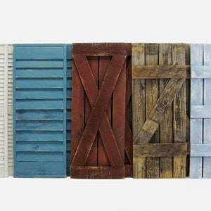 Rustic Window Shutters 2 14 wide X 36 tall for 46X36 Window Mirror mirror sold separately Decorative Reclaimed Old Wood Wall Decor. image 2