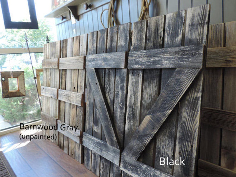 Rustic Window Shutters 2 14 wide X 36 tall for 46X36 Window Mirror mirror sold separately Decorative Reclaimed Old Wood Wall Decor. image 4