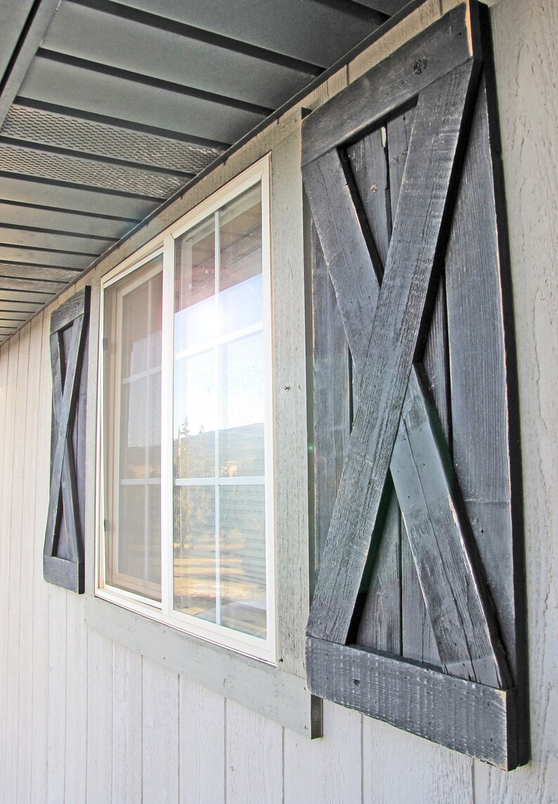 Custom Sized Board and Batten Rustic Window Shutters set2 Etsy